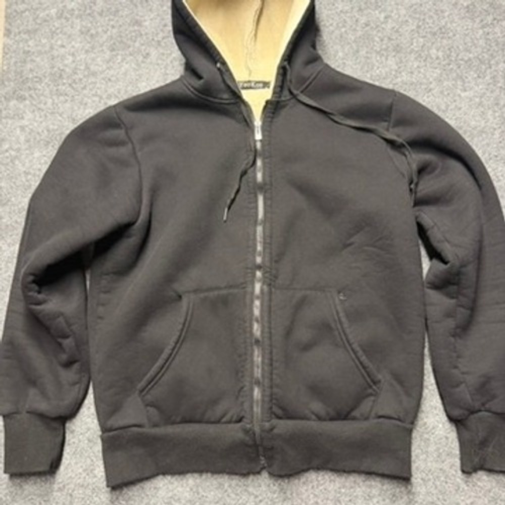 YeoKou Mens Full Zip Hoodie Fleece Lined Sherpa Sweatshirt Black Size M